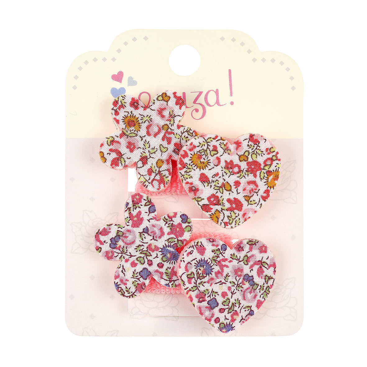Hair elastics Livana flowers (4 pcs/card, 1 card)