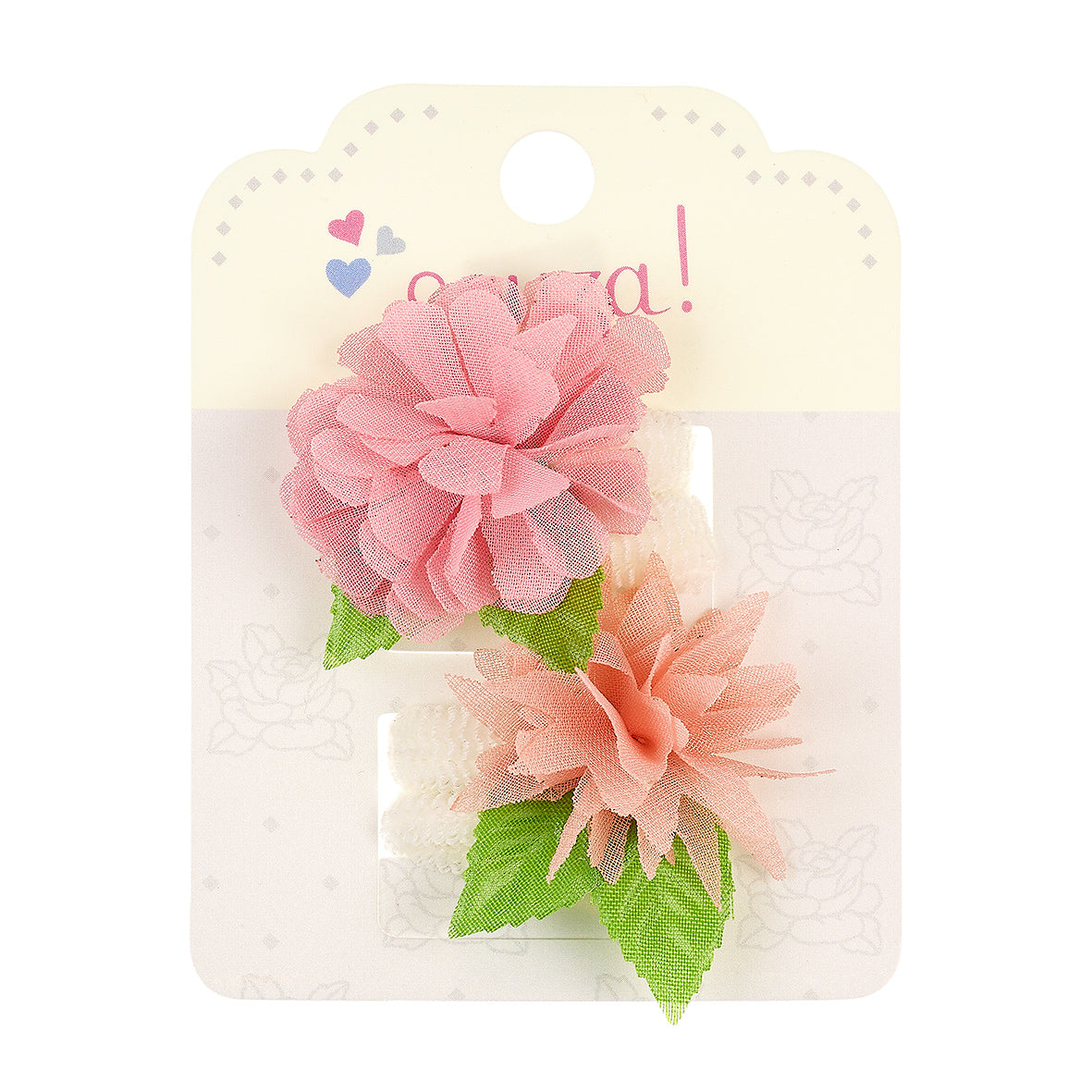 Hair elastics Annemijn flower (4 pcs/card, 1 card)