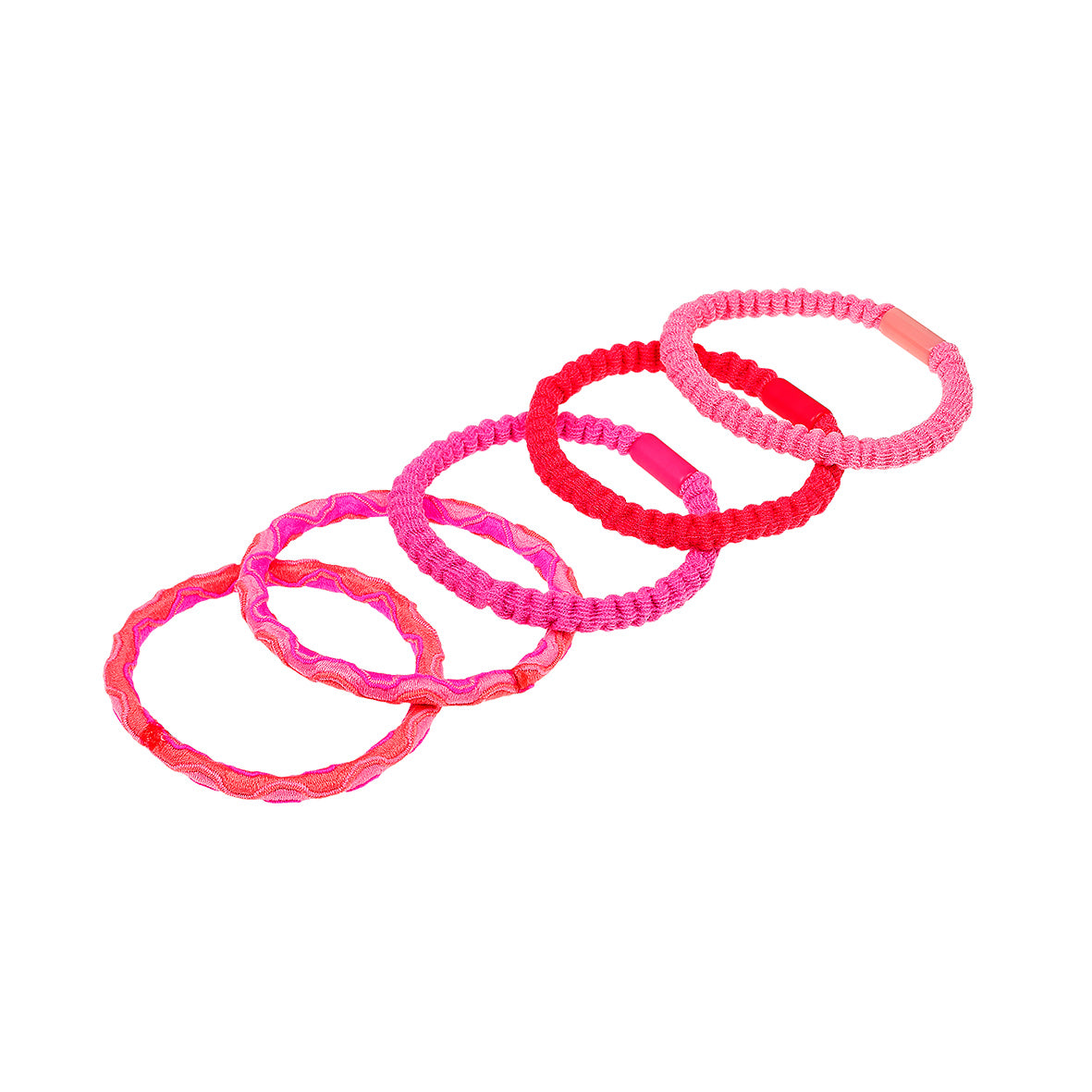 Hair elastics Isolde pink (5 pcs/card, 1 card)