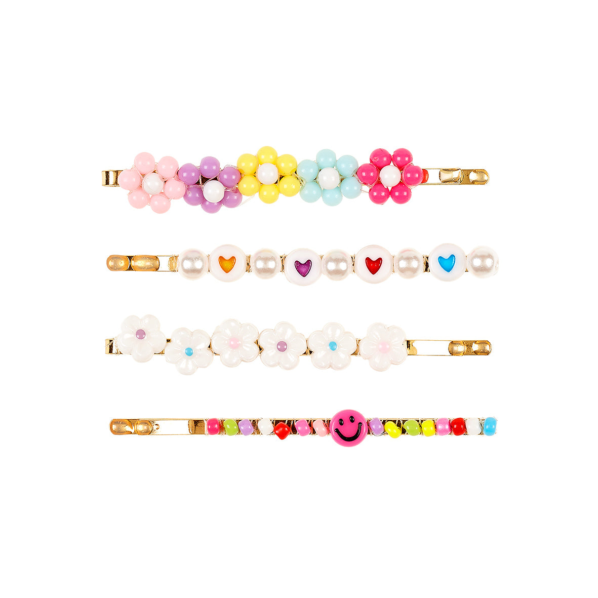 Hair pins Dionne flower (4 pc/card, 1 card)