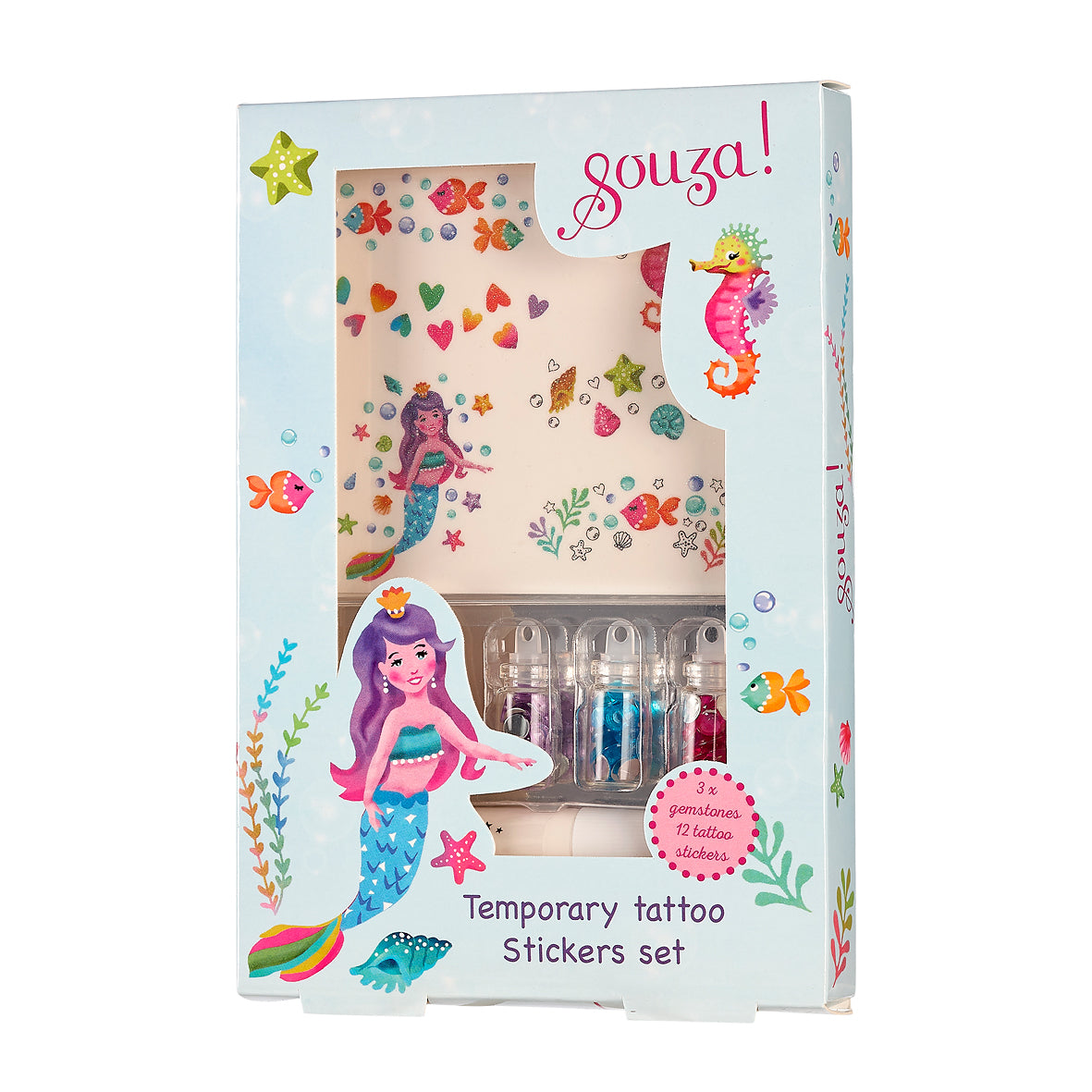 Temporary glitter tattoo mermaid (with display for 6 pcs, 1 pc)