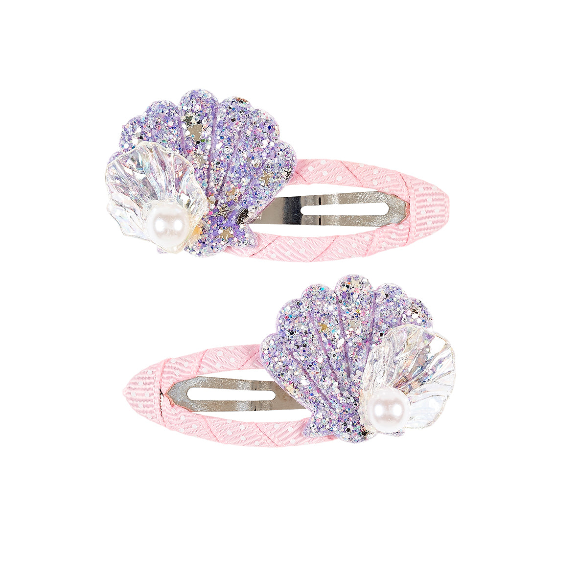 Hair clips Rhode shell purple (2 pcs, card, 1 card)