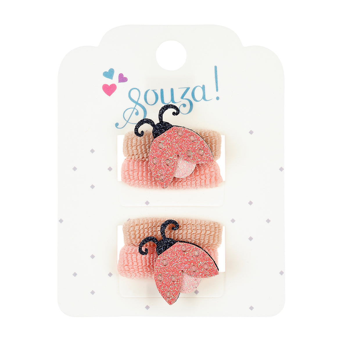 Hair elastics Phebe lady bug (4 pcs/card, 1 card)