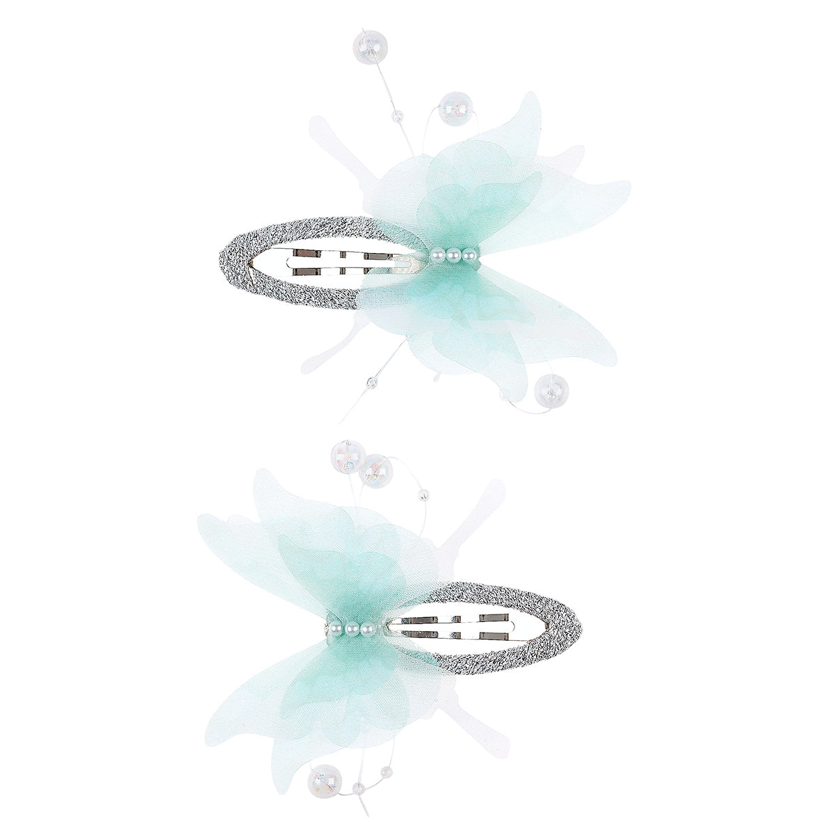 Hair clips Sue butterfly blue (2 pcs/card, 1 card)