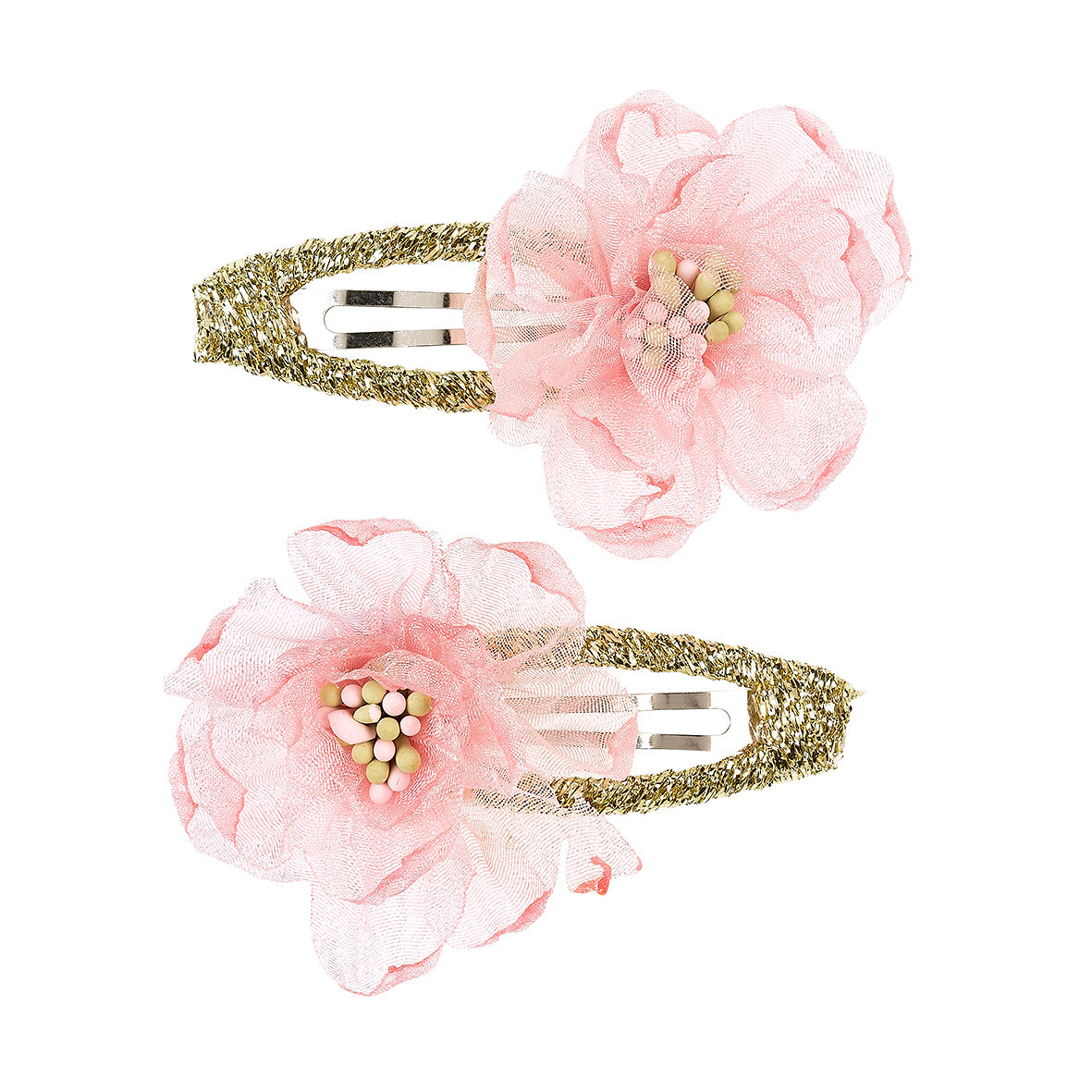 Hair clips Yoa flower pink (2 pcs/card, 1 card)