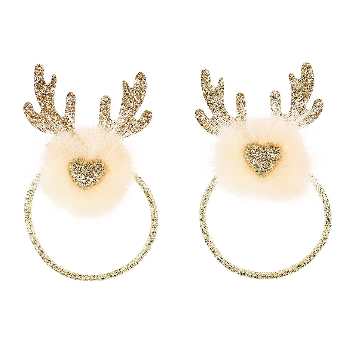 Hair elastics Zona reindeer (2 pcs/card, 1 card)