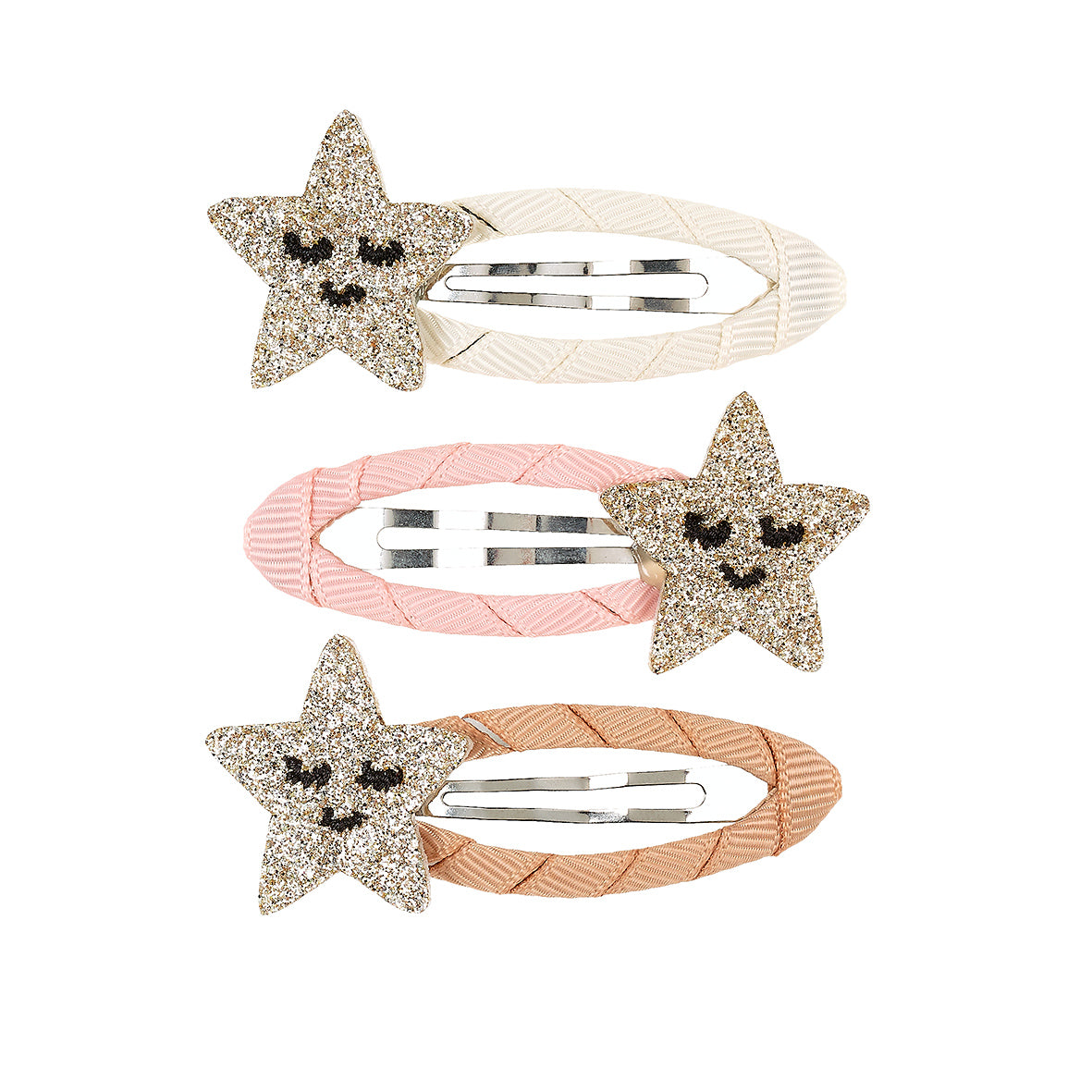 Hair clips Dagmar star gold (3 pcs/card, 1 card)