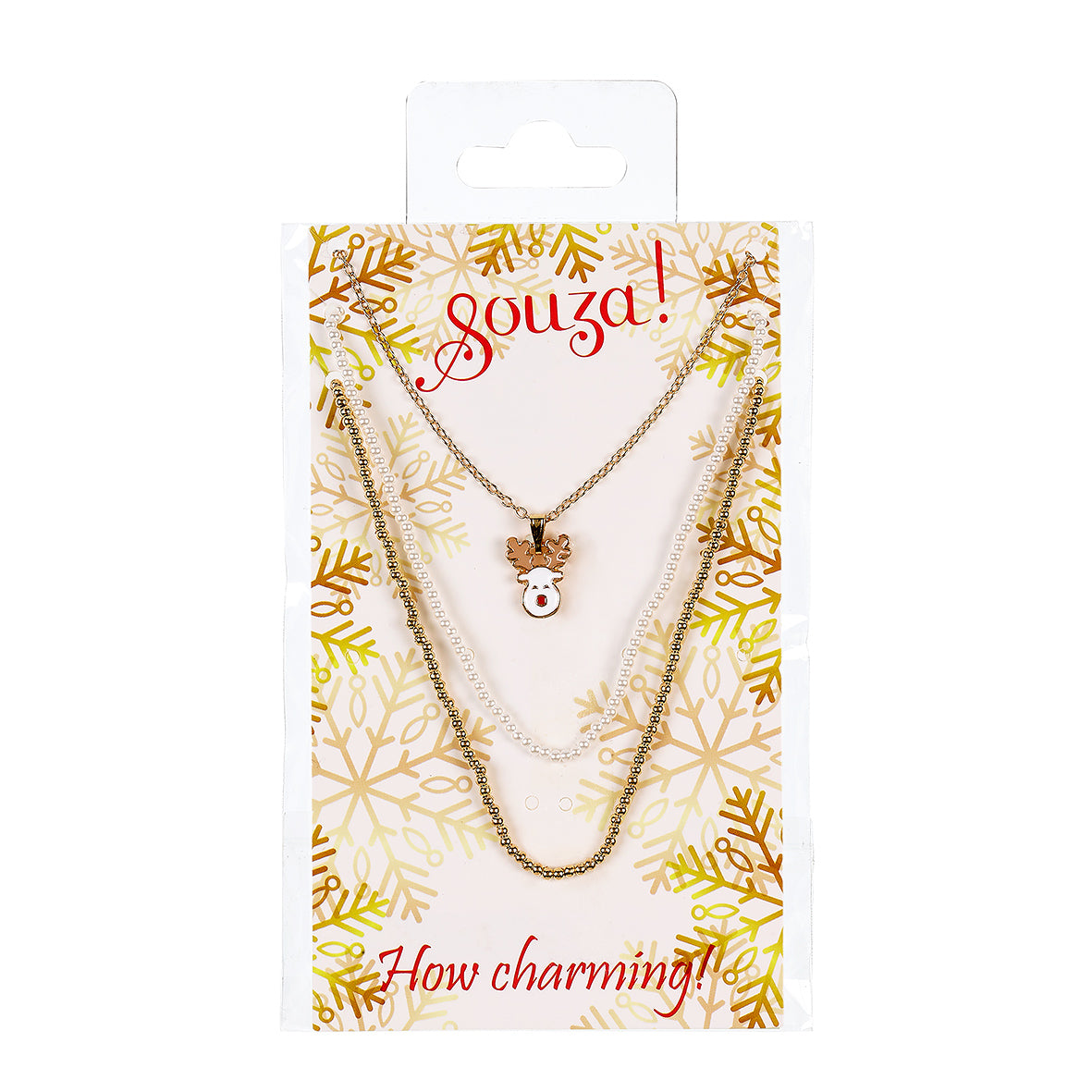 Necklace Julienne raindeer (3 pcs/card, 1 card)