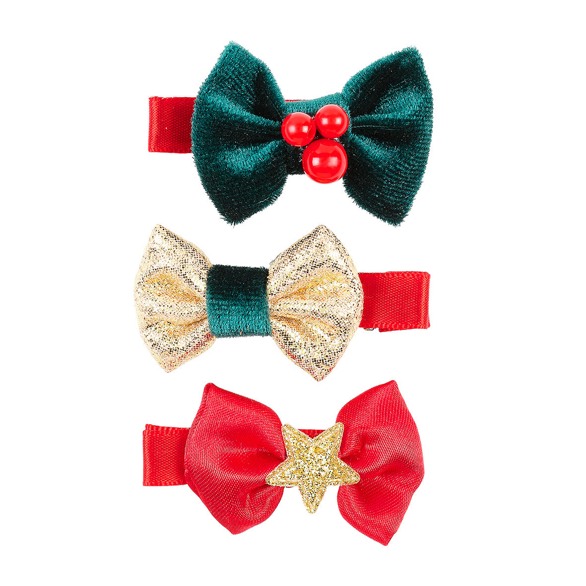 Hair claws Dounia bow (3 pcs/card, 1 card)
