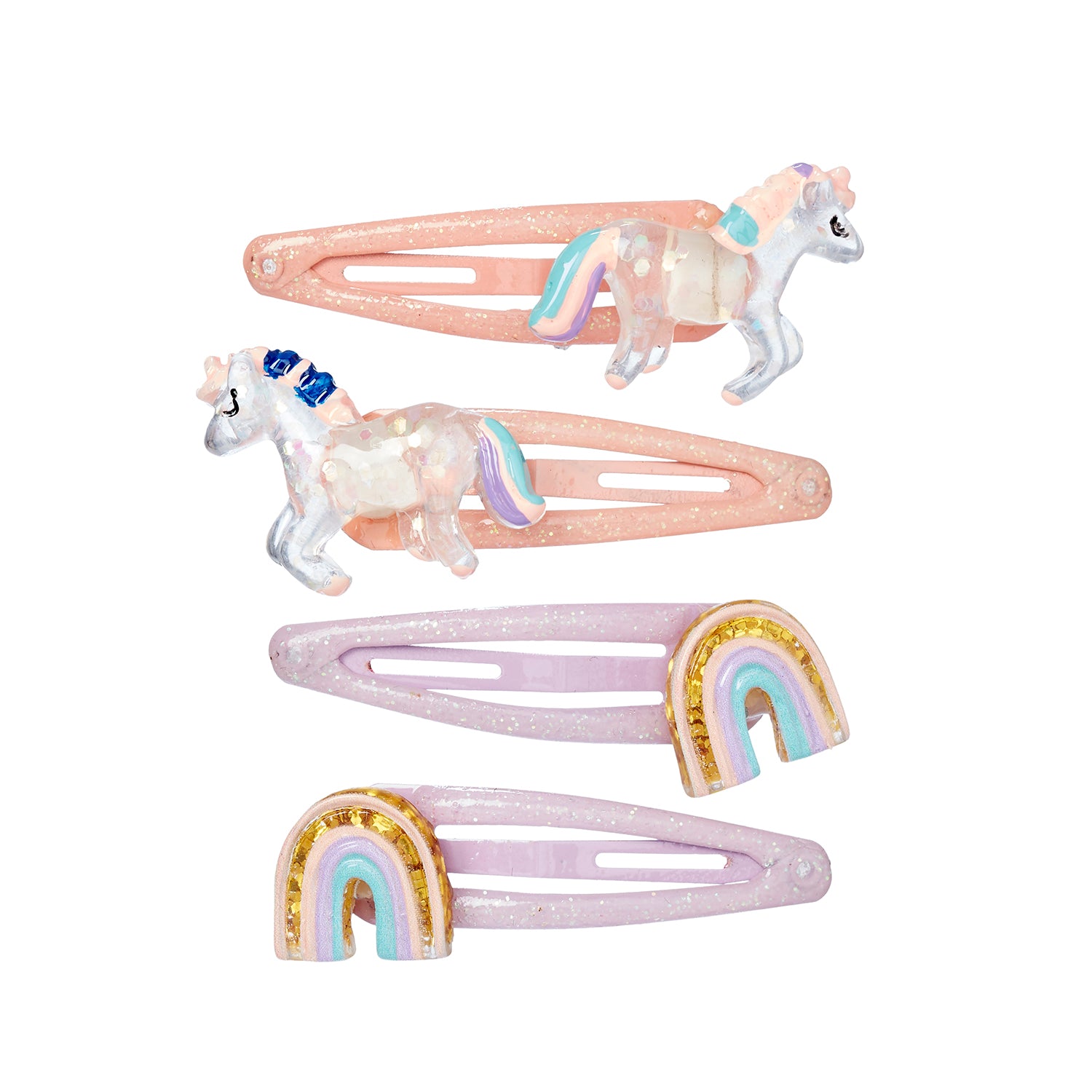 Hair clips Sanna horse (4 pcs/card, 1 card)