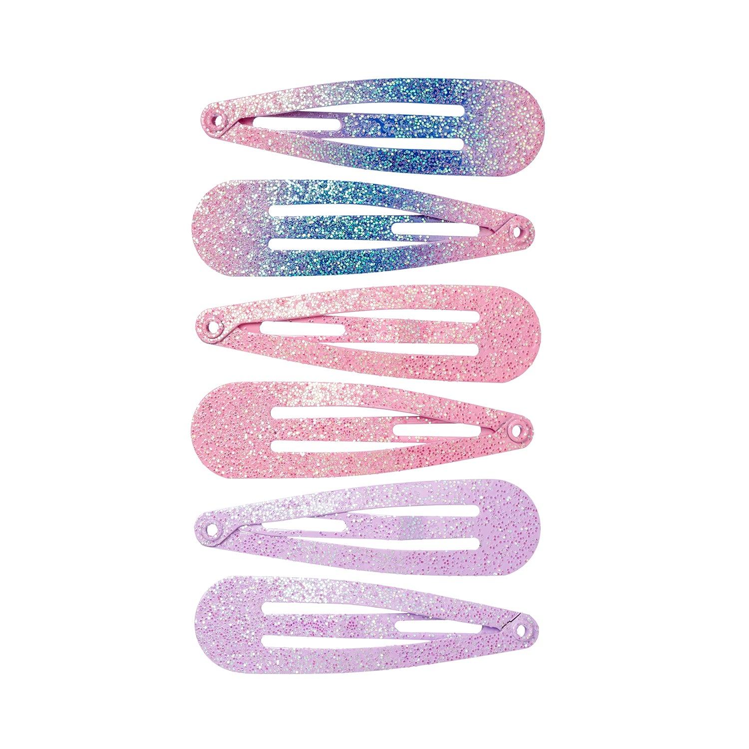 Hair clips Nanda pink (6 pcs/card, 1 card)