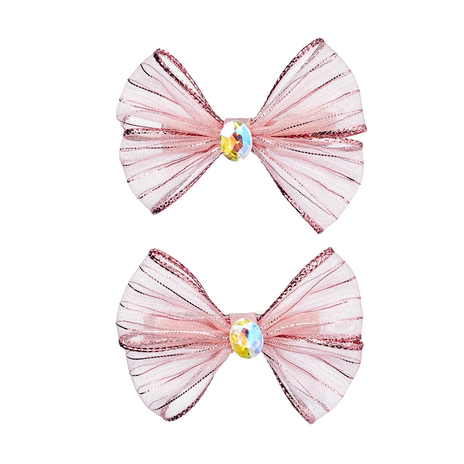 Hair claw Cecile bow pink (2 pcs/card, 1 card)