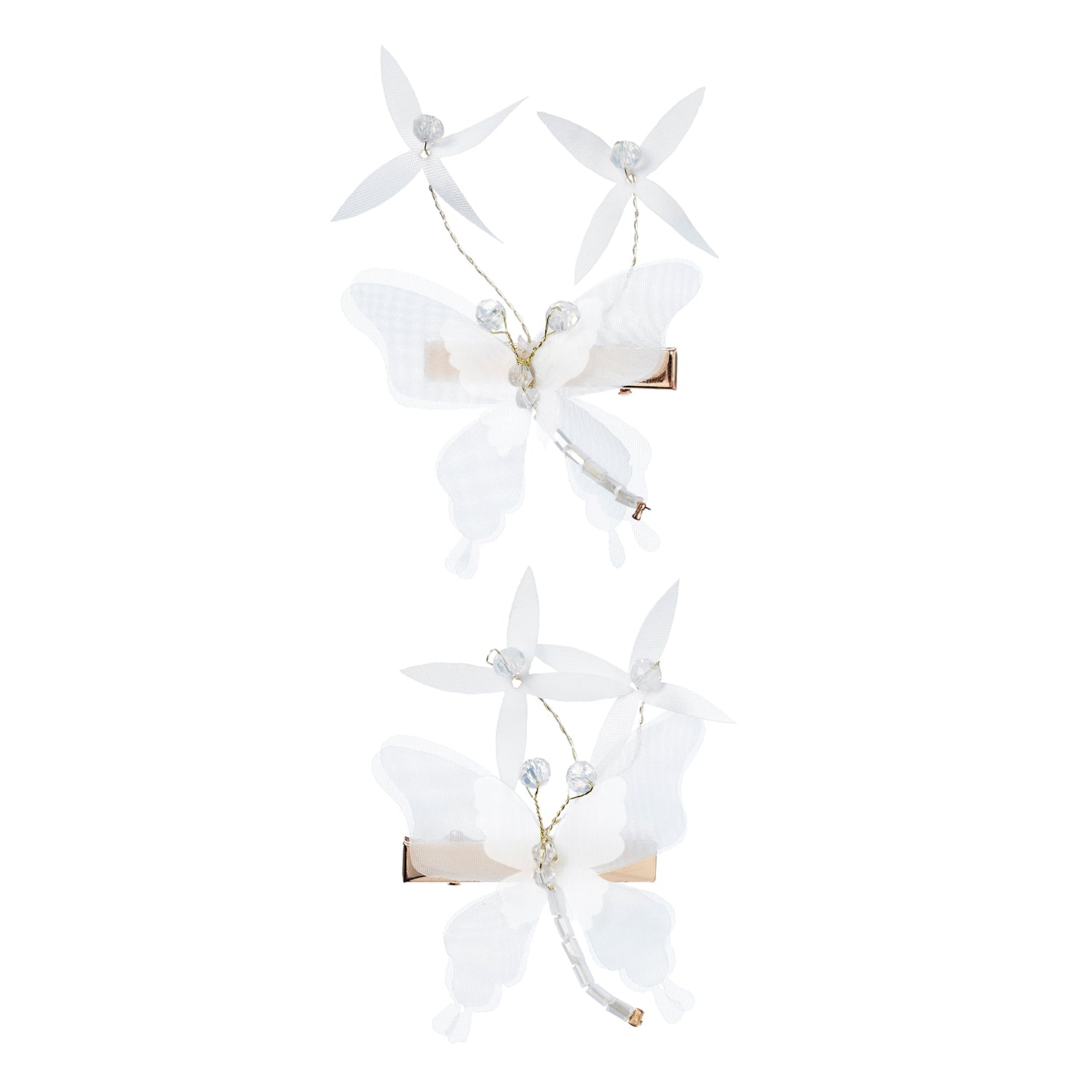 Hair claw Keja butterfly white (2 pcs/card, 1 card)