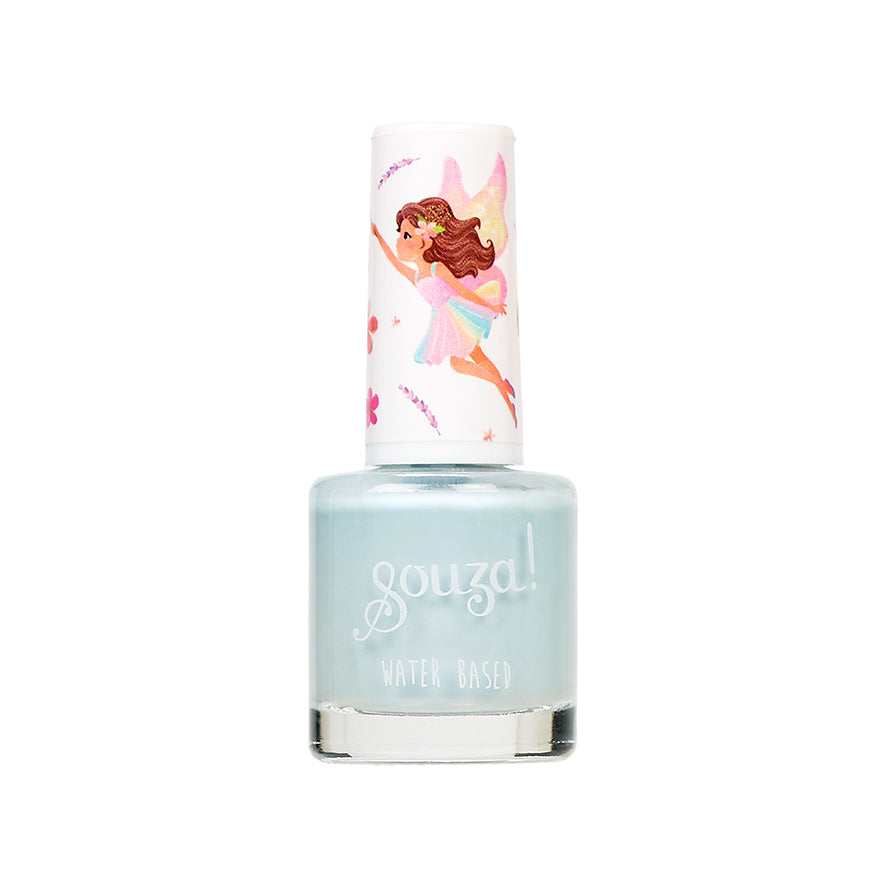 Nail polish bottle with a fairy design on the cap