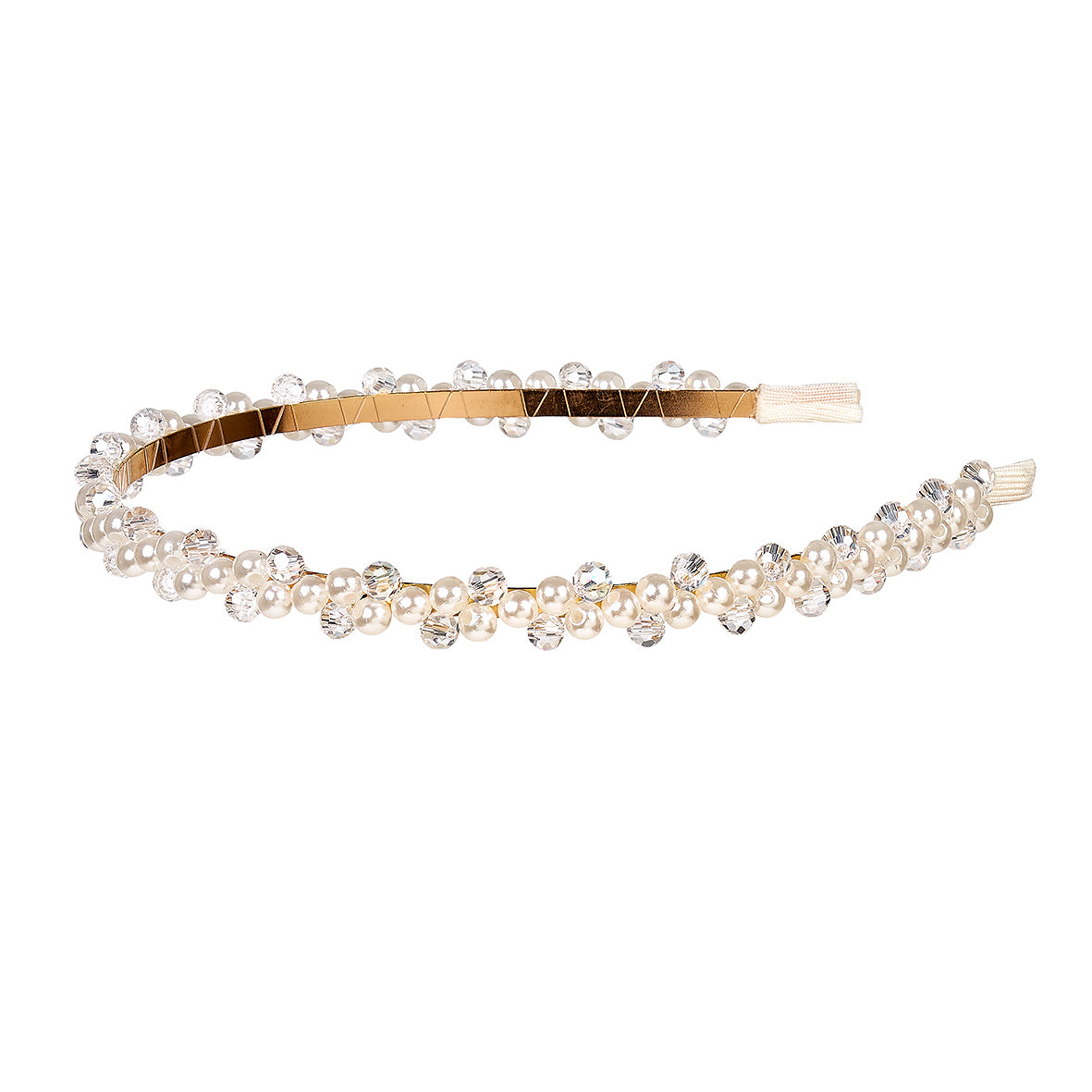 Gold headband with pearls by Souza!