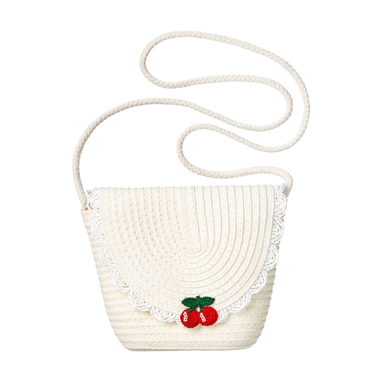 70 ＊Cherry＊ 中トートバック ミニミニポーチ サコッシュ大 Bag Coco Cherry Woven Kids Handbag | Souza