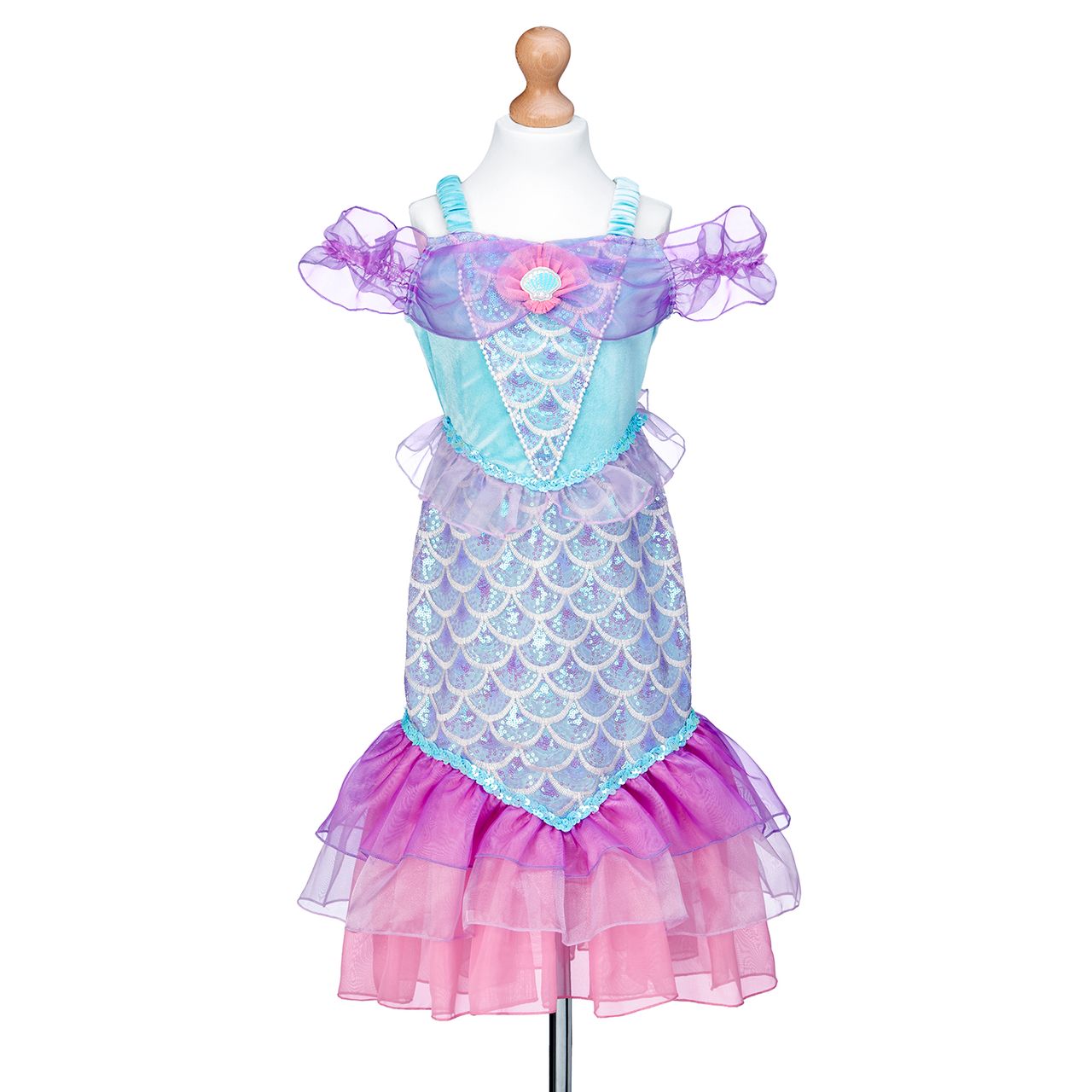 chinese dress ladies Mermaid Costume for Kids, Mermaid Dress + Flippy Sequin Crown Medium (6-8) main image 0