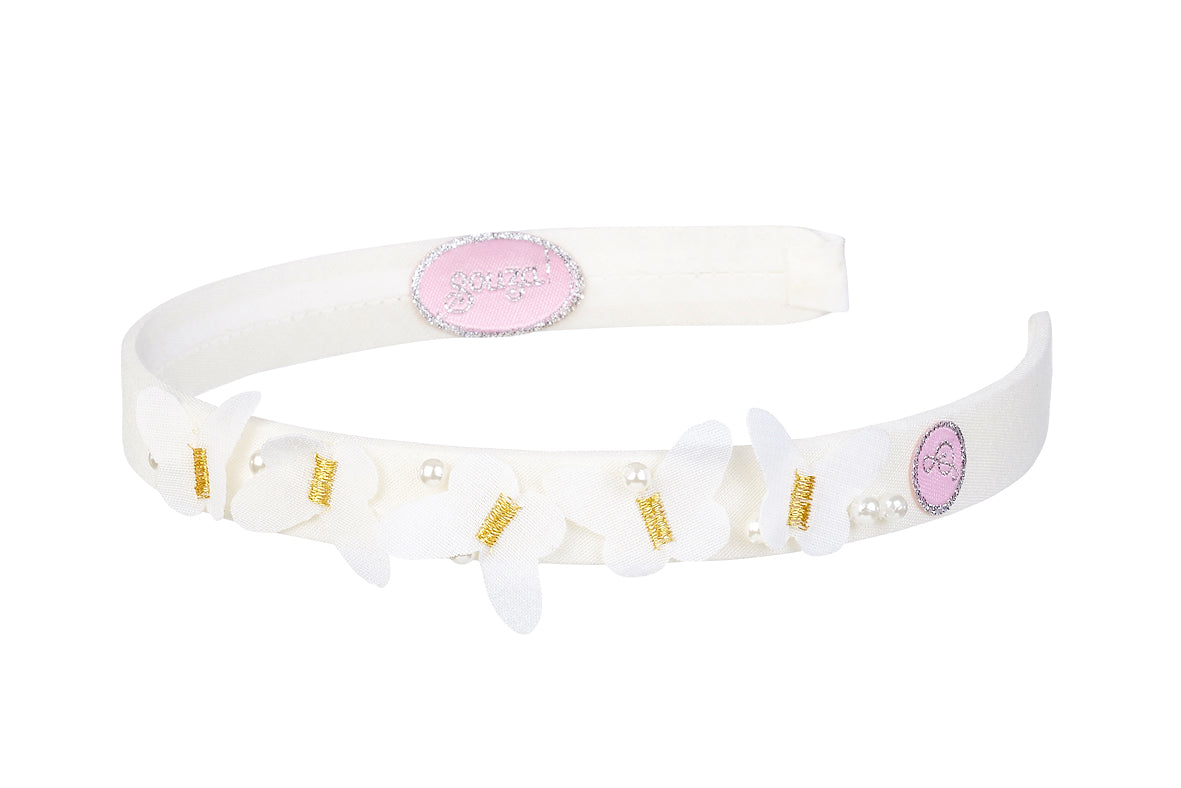 Hairband Julieta, butterflies off white