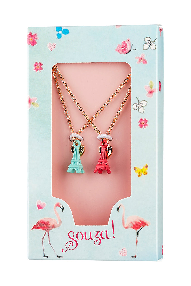 Gift box BFF Eiffel tower, 2 bracelets, gold (2 pcs/box)