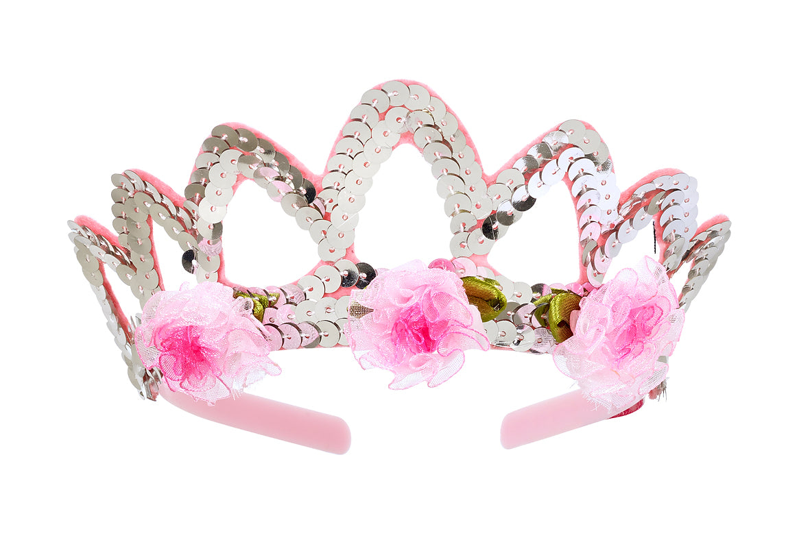 Crown Sady, silver with flowers