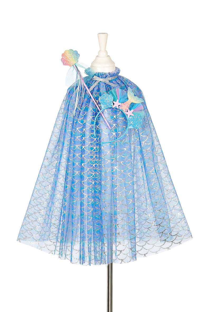 Marlya mermaid cape + tiara + wand set, 3-4 yrs (1 pc)