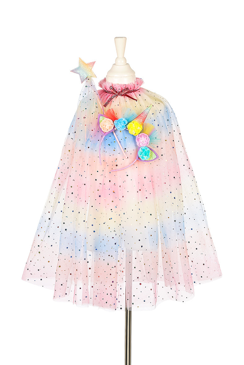 Unicorn cape + tiara + wand set, 3-4 yrs (1 pc)