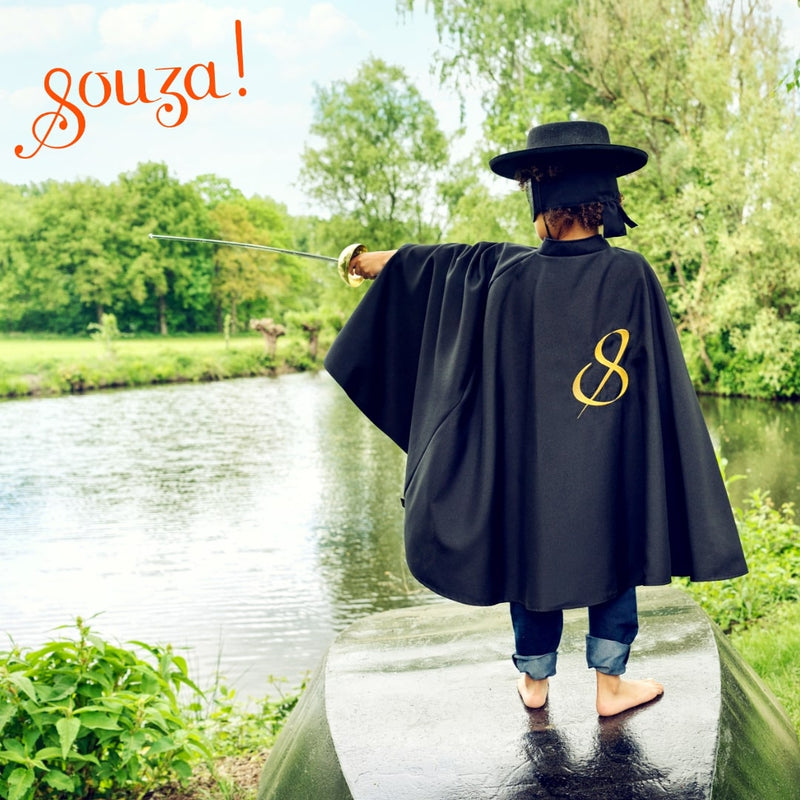 Zorro cape + mask, 4-8 yrs, 104-128 cm ( 1 set)