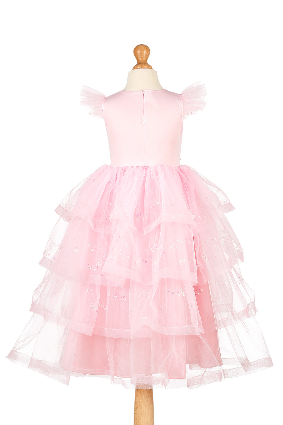 Pink tutu dress on a mannequin against a white background