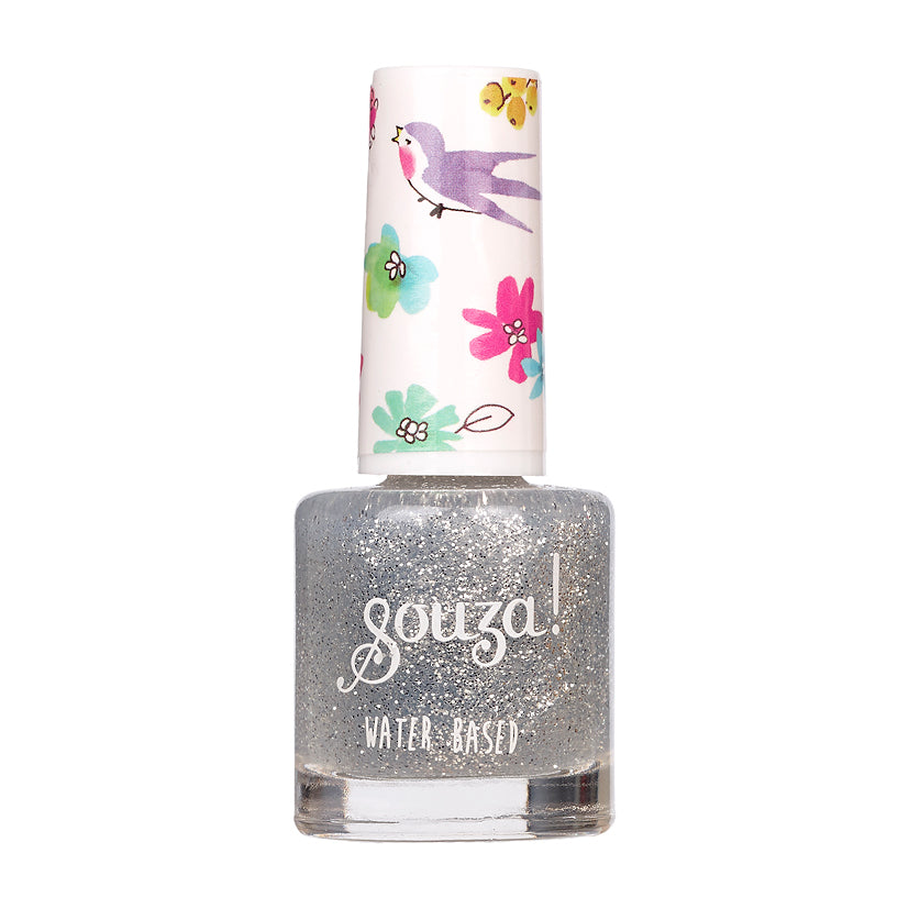 Nail polish Transparent silver glitter