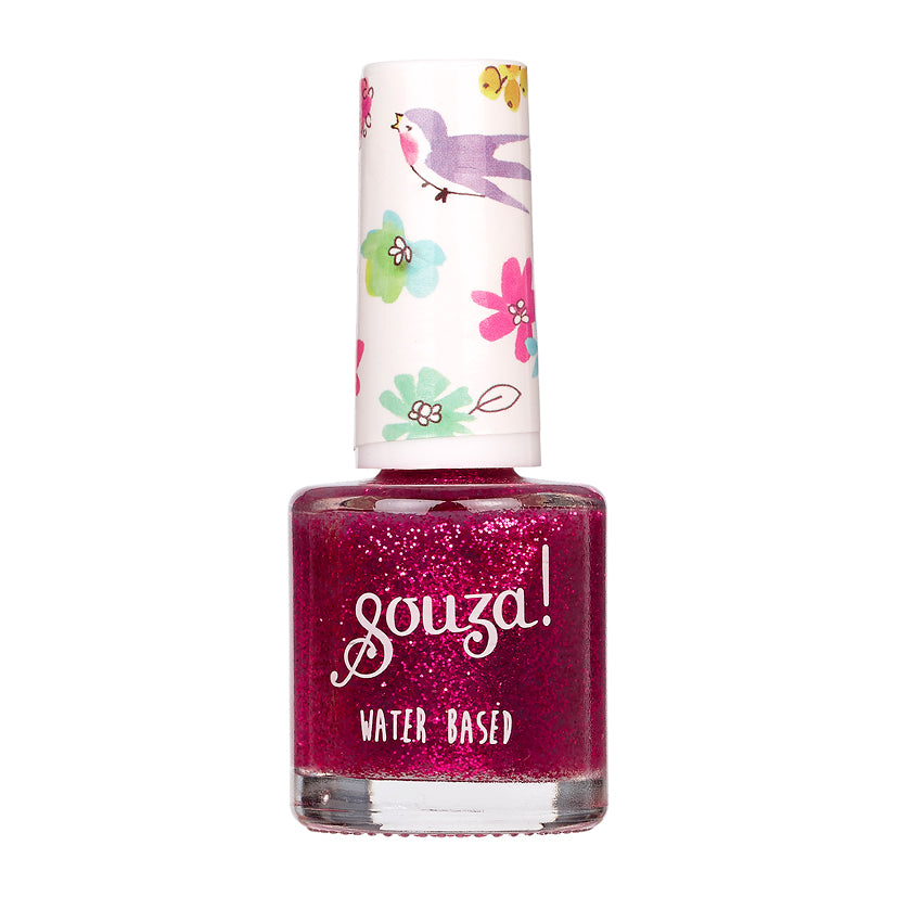 Nail polish Transparent pink glitter