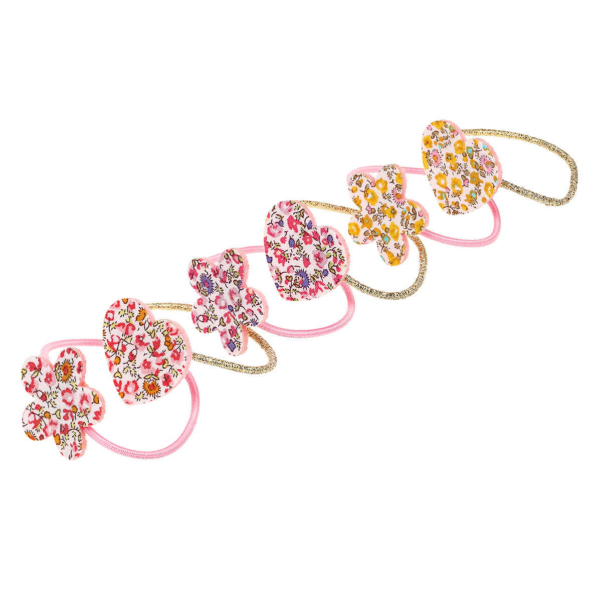 Hair elastics Jaelynn flowers (6 pcs/card, 1 card)