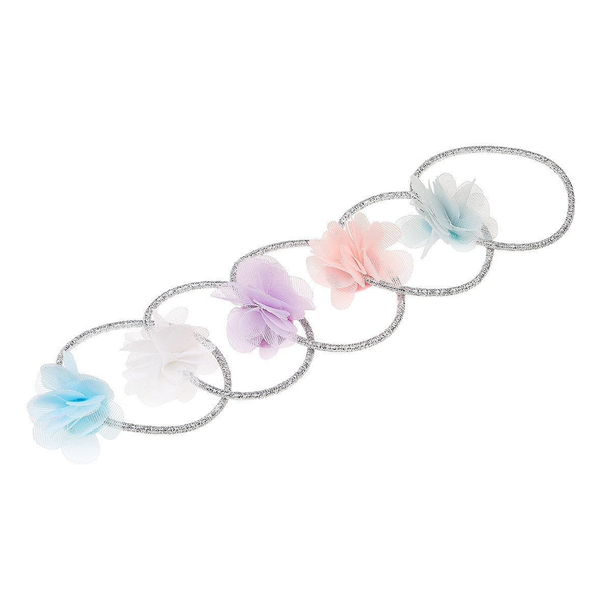 Hair elastics Evita flower (5 pcs/card, 1 card)