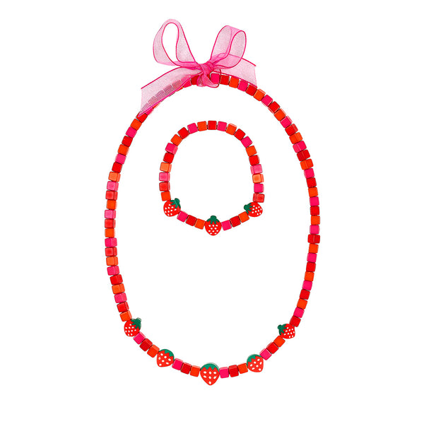 Necklace & bracelet set Anje stawberry (1 set)