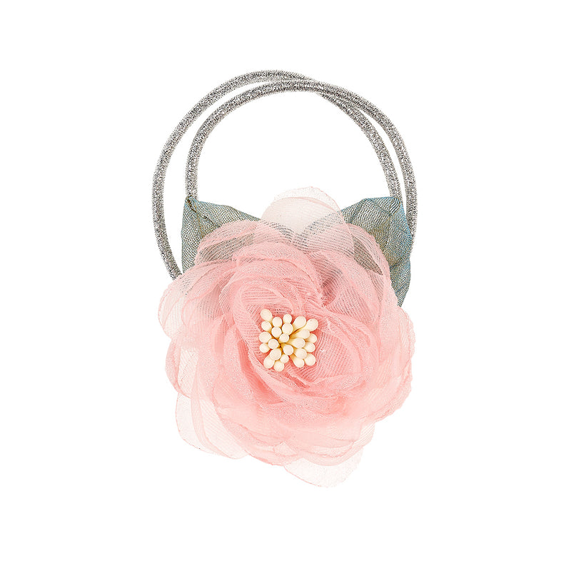 Hair elastic Paris flower pink