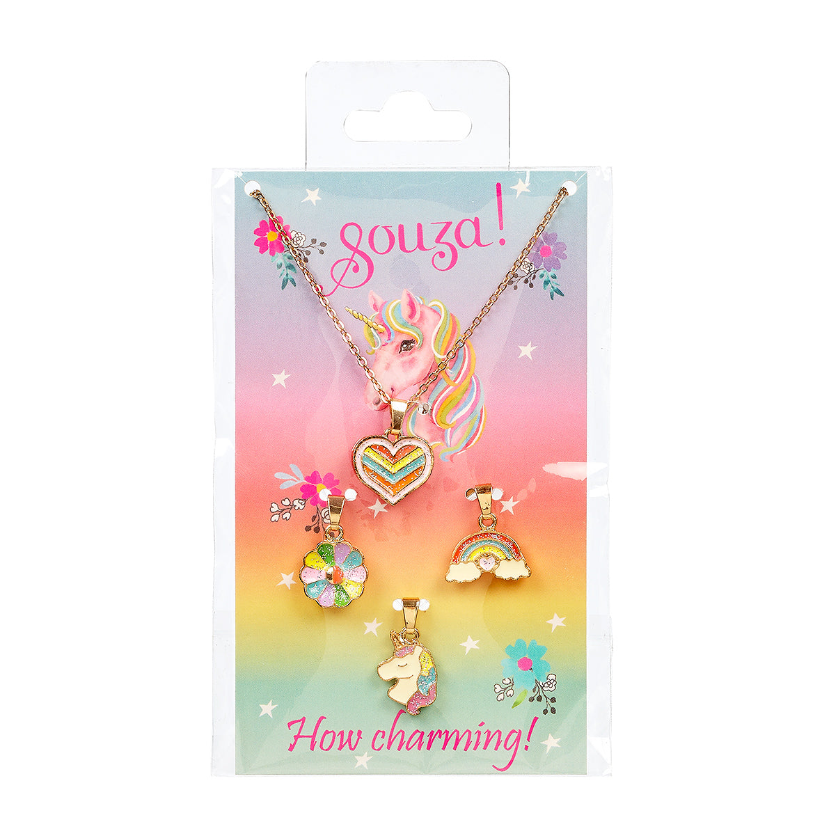 Giftpack Unicorn, necklace + 3 charms