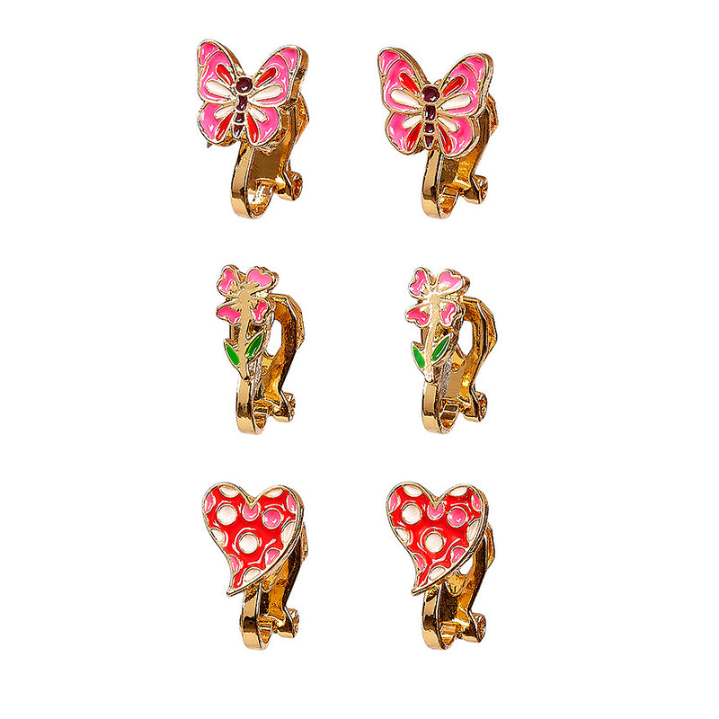 Ear clips Finelie (3 pairs/card, 1 card) 