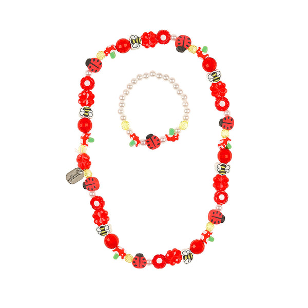 Necklace + bracelet, Ladybird