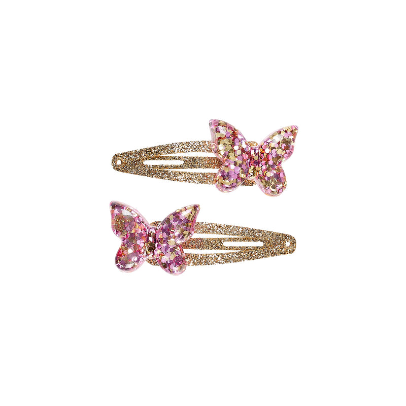 Hair clips Wiep butterfly pink (2 pcs, card, 1 card)