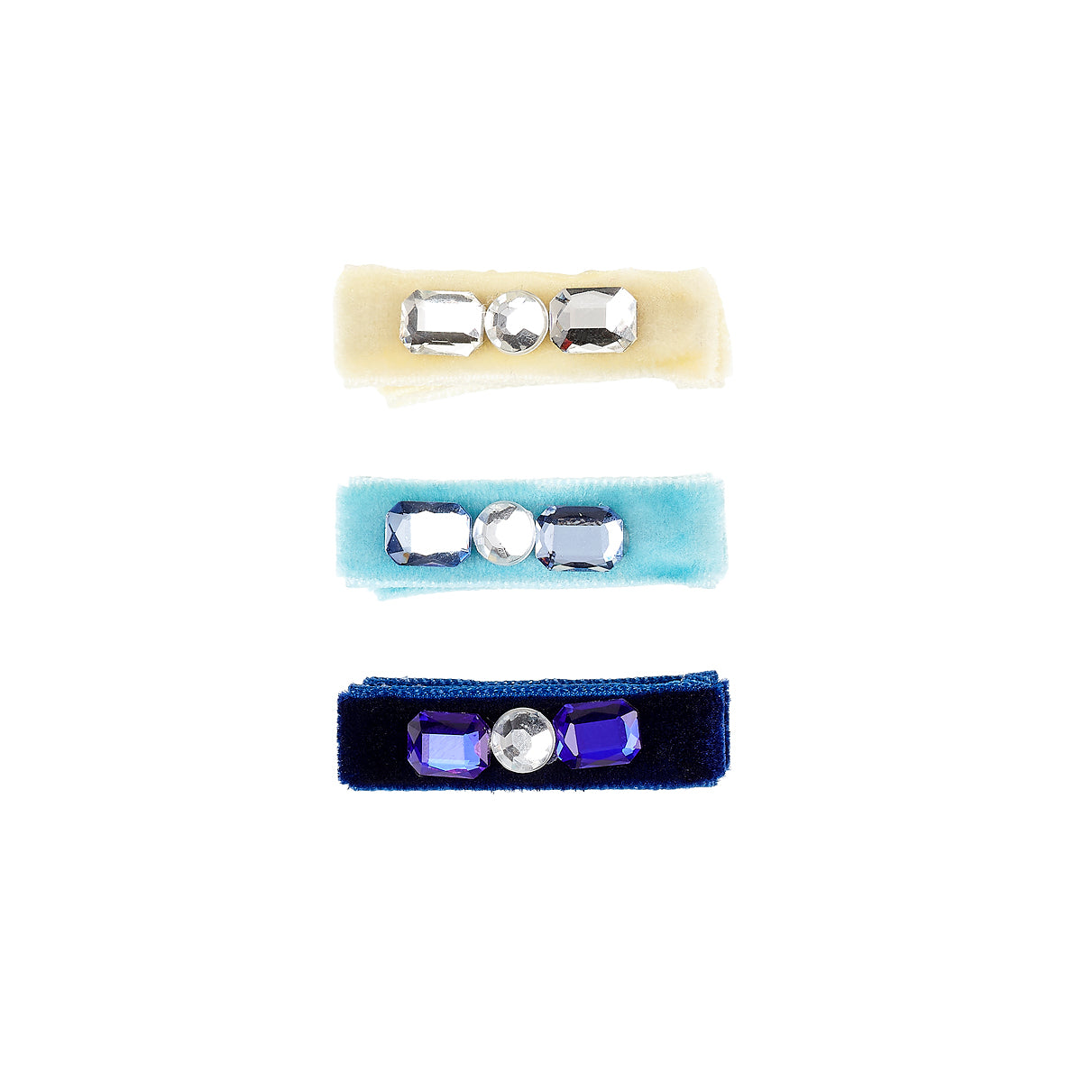 Hair claws Kalie blue (3 pcs/card, 1 card)