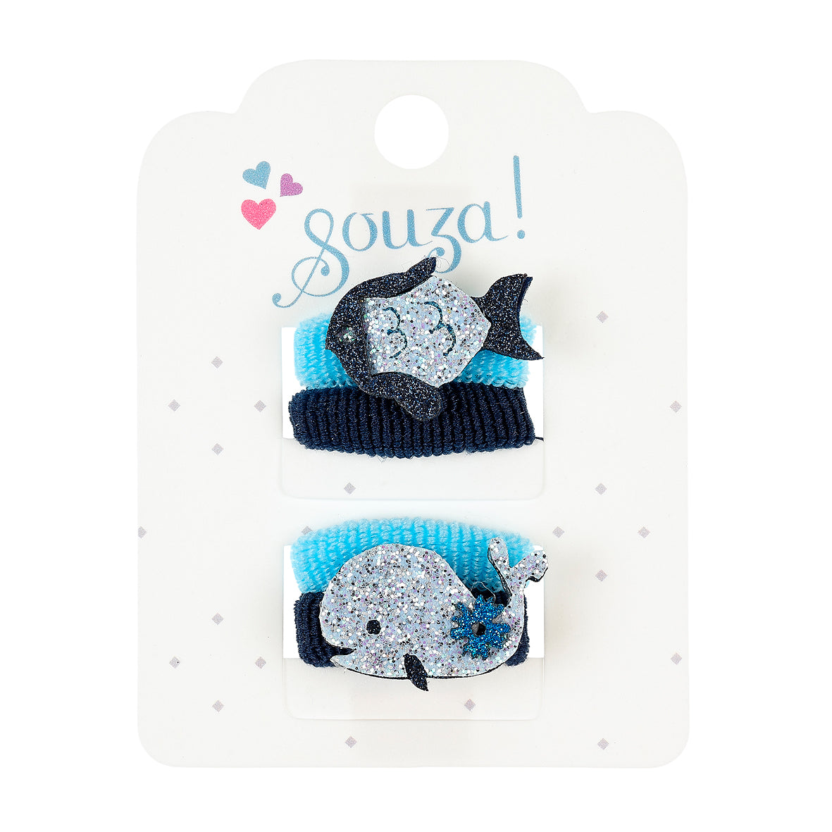 Hair elastics Luna fish (4 pcs/card, 1 card)