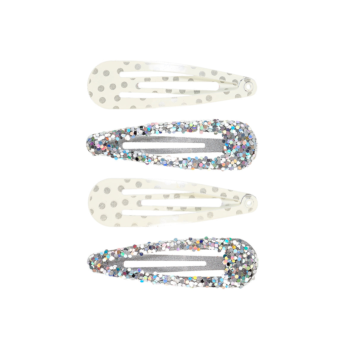 Hair clip Anke silver (4 pcs/card, 1 card)