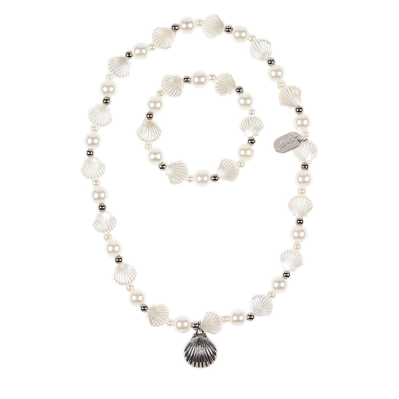 Necklace & bracelet set Famke white (1 set)