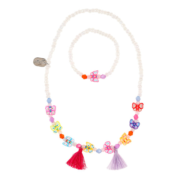 Necklace & bracelet set Ankje butterfly (1 set)