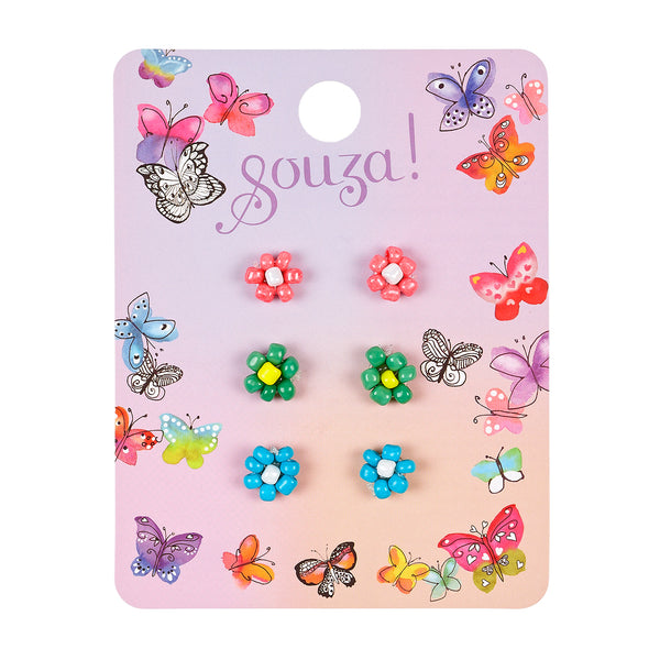 Ear pins Tyra flowers (3 pairs/card, 1 card)