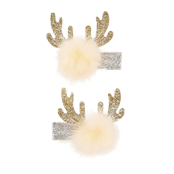 Hair clips Zona raindeer  (2 pcs/card, 1 card)