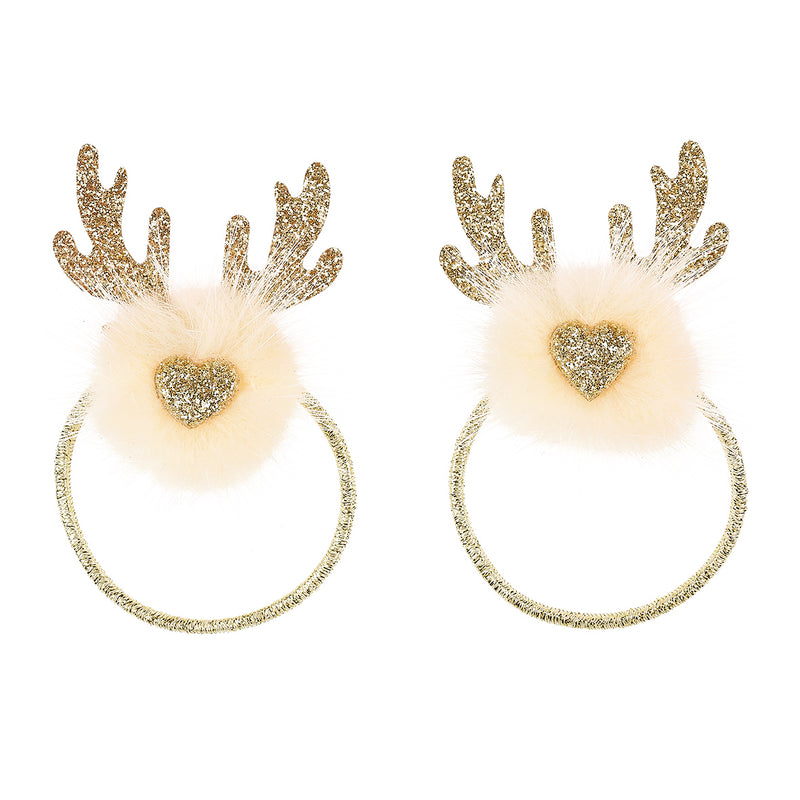 Hair elastics Zona reindeer  (2 pcs/card, 1 card)