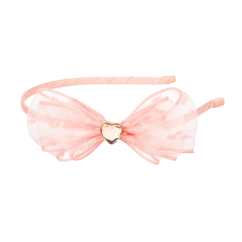 Tiara Leah bow pink (1 pc)