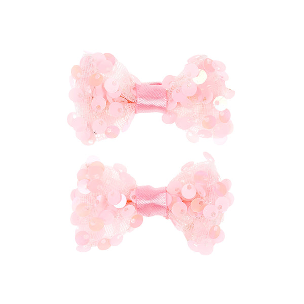 Hair claws Tiki bow pink (2 pcs/card, 1 card)