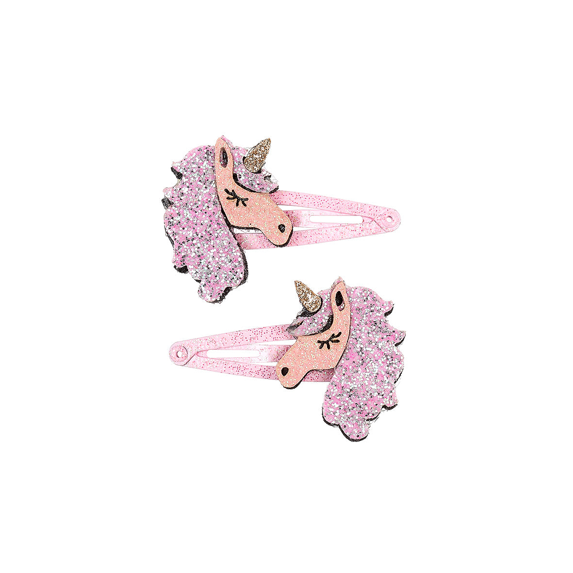 Hair clips Willow unicorn pink (2 pcs/card, 1 card)