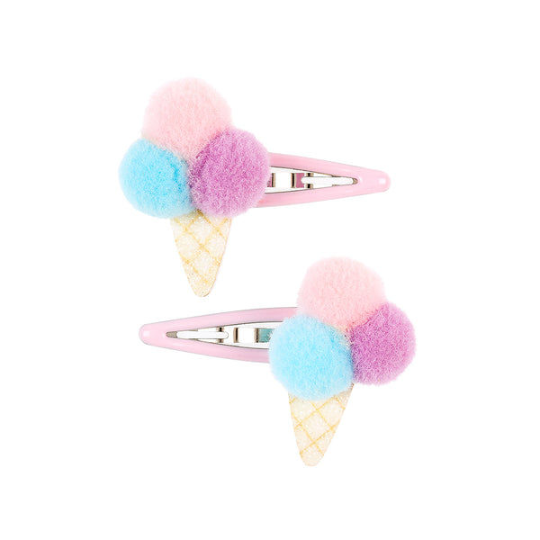 Hair clips Icecream purple (2 pcs/card, 1 card)